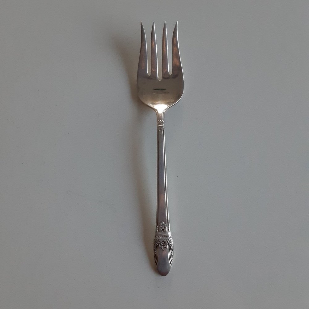 1847 ROGERS BROS set of 5 silverplate dessert forks "First Love" pattern - Picture 2 of 5